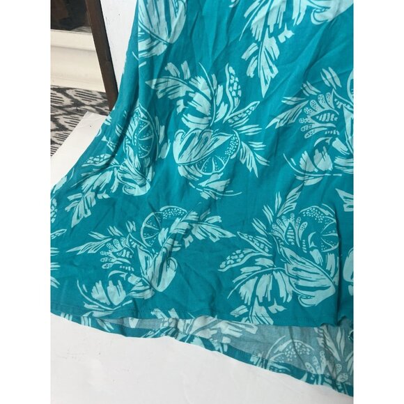 Crown & Ivy Turquoise Peasant Popover Blouse 3X NWT Tropical Vacation Cruise. Q - Picture 4 of 8